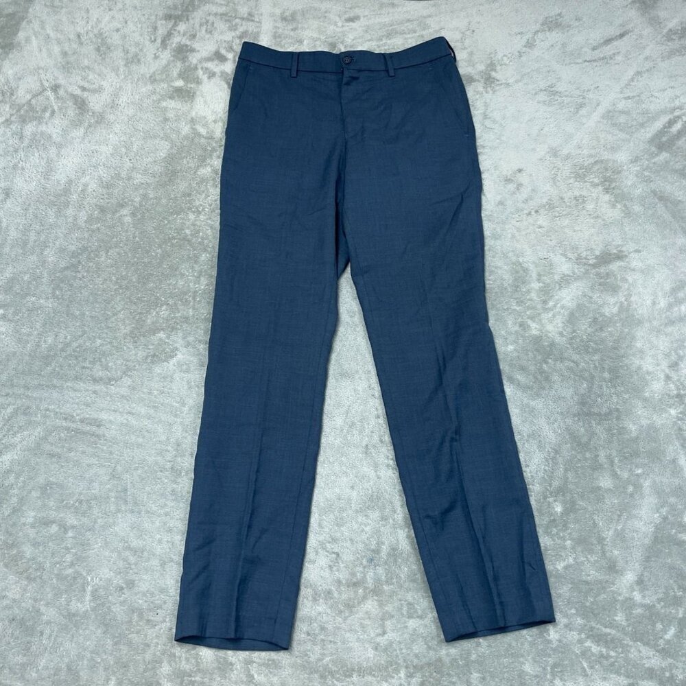 Duchamp London Mens Slim Fit Navy Blue Dress Pants 30x30 Stretch A1018